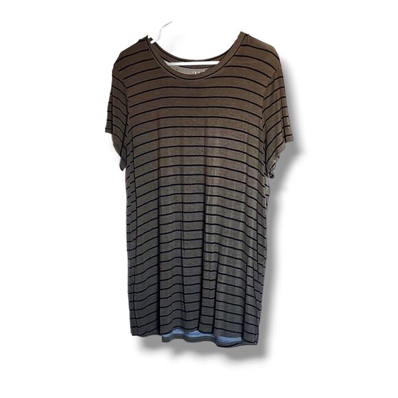 Maurices Women's 27/7 Green Soft & Stretchy Striped Crew Neck Blouse sz XL Comfo - Picture 2 of 4